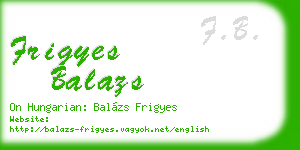 frigyes balazs business card